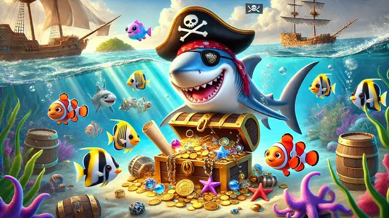 Layar aksi permainan tembak ikan untuk jelajah mobile